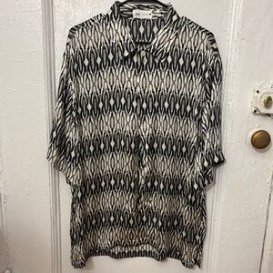 Zara Monochrome Geometric Print Blouse